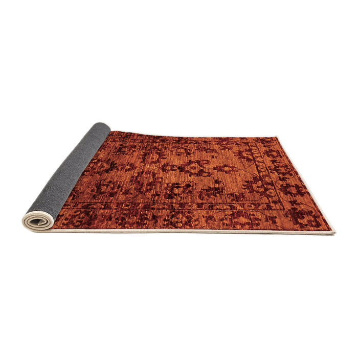 Sideview of Abstract Orange Modern Rug, abs746org