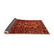 Sideview of Abstract Orange Modern Rug, abs746org