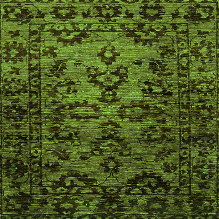Square Machine Washable Abstract Green Modern Area Rugs, wshabs746grn