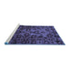 Sideview of Machine Washable Abstract Blue Modern Rug, wshabs746blu