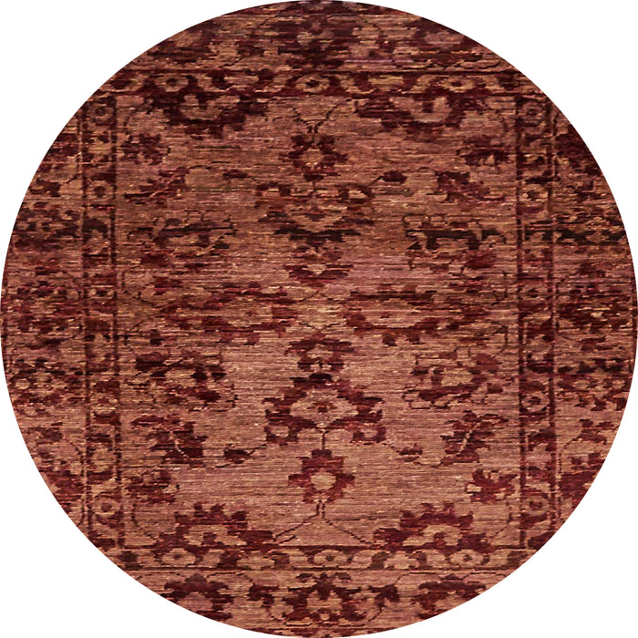 Round Machine Washable Abstract Dark Red Rug, wshabs746