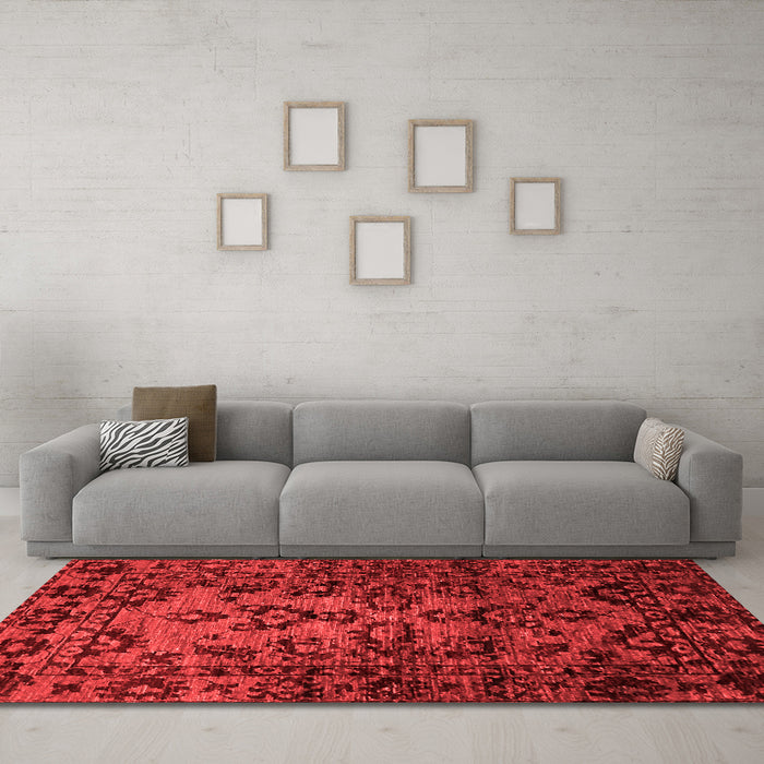 Modern Red Washable Rugs