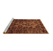 Sideview of Machine Washable Abstract Brown Modern Rug, wshabs746brn