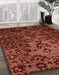 Abstract Dark Red Modern Rug in Family Room, abs746