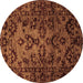 Round Machine Washable Abstract Brown Modern Rug, wshabs746brn