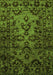 Machine Washable Abstract Green Modern Area Rugs, wshabs746grn