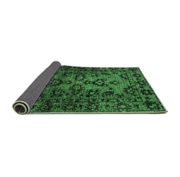 Sideview of Abstract Emerald Green Modern Rug, abs746emgrn