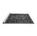 Sideview of Machine Washable Abstract Gray Modern Rug, wshabs746gry