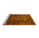 Sideview of Machine Washable Abstract Yellow Modern Rug, wshabs746yw