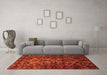 Machine Washable Abstract Orange Modern Area Rugs in a Living Room, wshabs746org