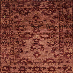 Square Machine Washable Abstract Dark Red Rug, wshabs746