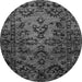 Round Machine Washable Abstract Gray Modern Rug, wshabs746gry