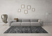 Machine Washable Abstract Gray Modern Rug in a Living Room,, wshabs746gry