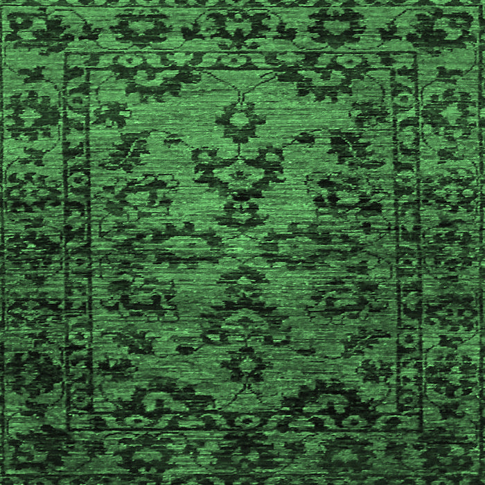 Square Abstract Emerald Green Modern Rug, abs746emgrn