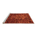 Sideview of Machine Washable Abstract Orange Modern Area Rugs, wshabs746org