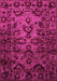 Machine Washable Abstract Pink Modern Rug, wshabs746pnk