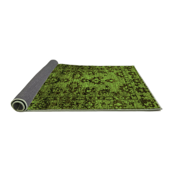 Sideview of Abstract Green Modern Rug, abs746grn