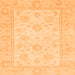 Square Machine Washable Oriental Orange Traditional Area Rugs, wshabs747org