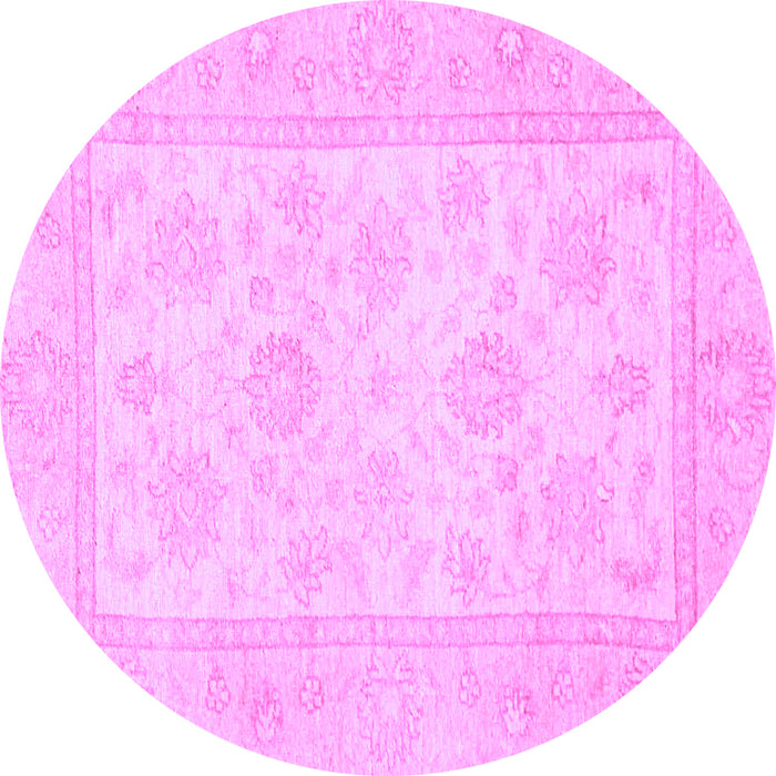 Round Machine Washable Oriental Purple Traditional Area Rugs, wshabs747pur