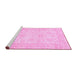 Sideview of Machine Washable Oriental Pink Traditional Rug, wshabs747pnk