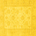 Square Oriental Yellow Traditional Rug, abs747yw