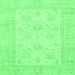 Square Oriental Emerald Green Traditional Rug, abs747emgrn