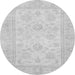 Round Oriental Gray Traditional Rug, abs747gry