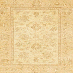 Square Abstract Mustard Yellow Oriental Rug, abs747