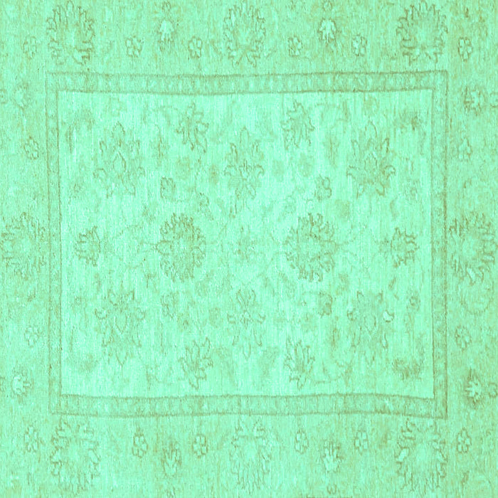 Square Oriental Turquoise Traditional Rug, abs747turq