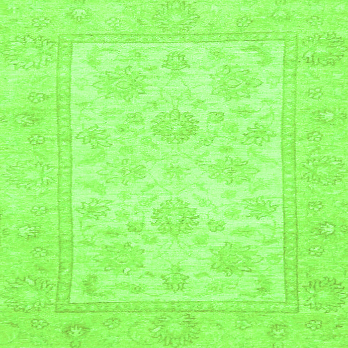 Square Oriental Green Traditional Rug, abs747grn