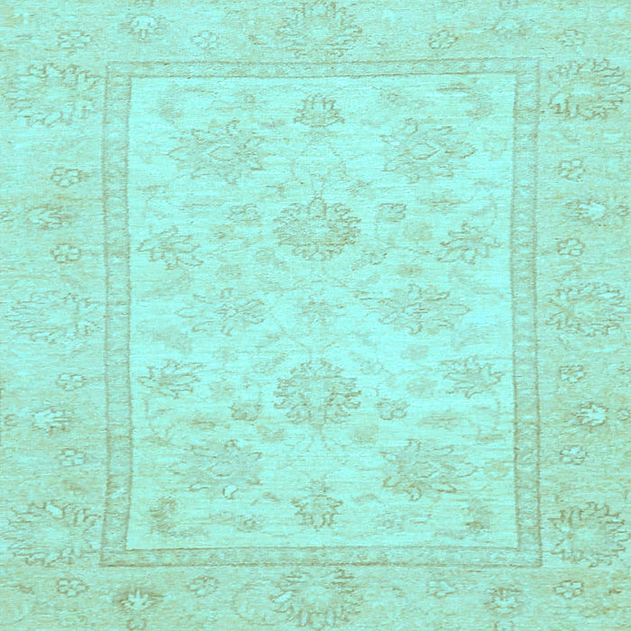 Square Machine Washable Oriental Light Blue Traditional Rug, wshabs747lblu