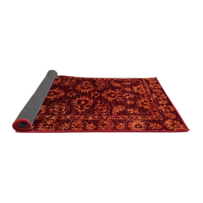 Sideview of Abstract Crimson Red Modern Rug, abs748
