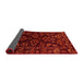 Sideview of Abstract Crimson Red Modern Rug, abs748