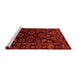 Sideview of Machine Washable Abstract Crimson Red Rug, wshabs748