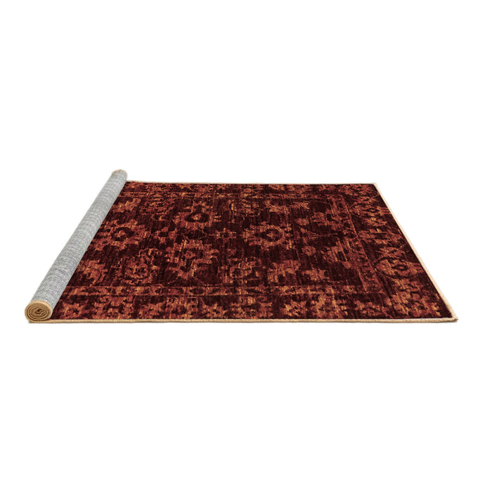 Sideview of Machine Washable Abstract Brown Modern Rug, wshabs748brn