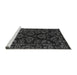 Sideview of Machine Washable Abstract Gray Modern Rug, wshabs748gry