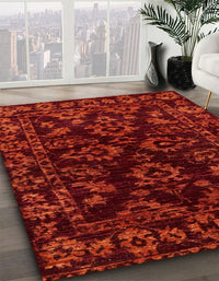 Abstract Crimson Red Modern Rug, abs748