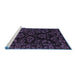 Sideview of Machine Washable Abstract Blue Modern Rug, wshabs748blu