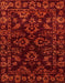 Machine Washable Abstract Crimson Red Rug, wshabs748