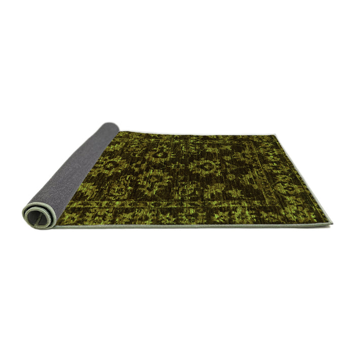 Sideview of Abstract Green Modern Rug, abs748grn