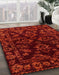 Abstract Crimson Red Modern Rug in Family Room, abs748