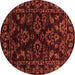 Round Abstract Brown Modern Rug, abs748brn