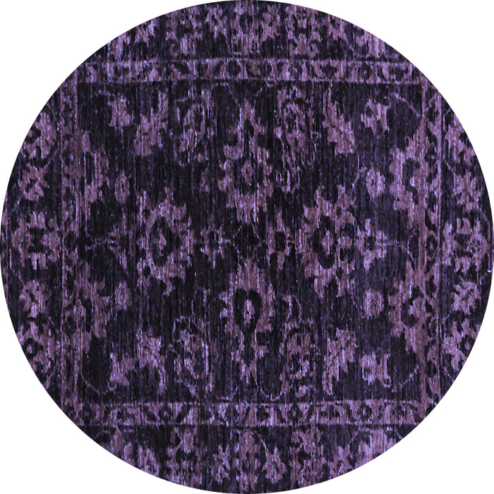 Round Abstract Blue Modern Rug, abs748blu