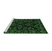 Sideview of Machine Washable Abstract Emerald Green Modern Area Rugs, wshabs748emgrn