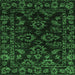 Square Machine Washable Abstract Emerald Green Modern Area Rugs, wshabs748emgrn