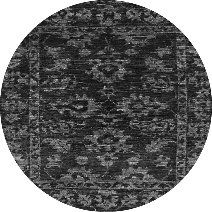 Round Abstract Gray Modern Rug, abs748gry