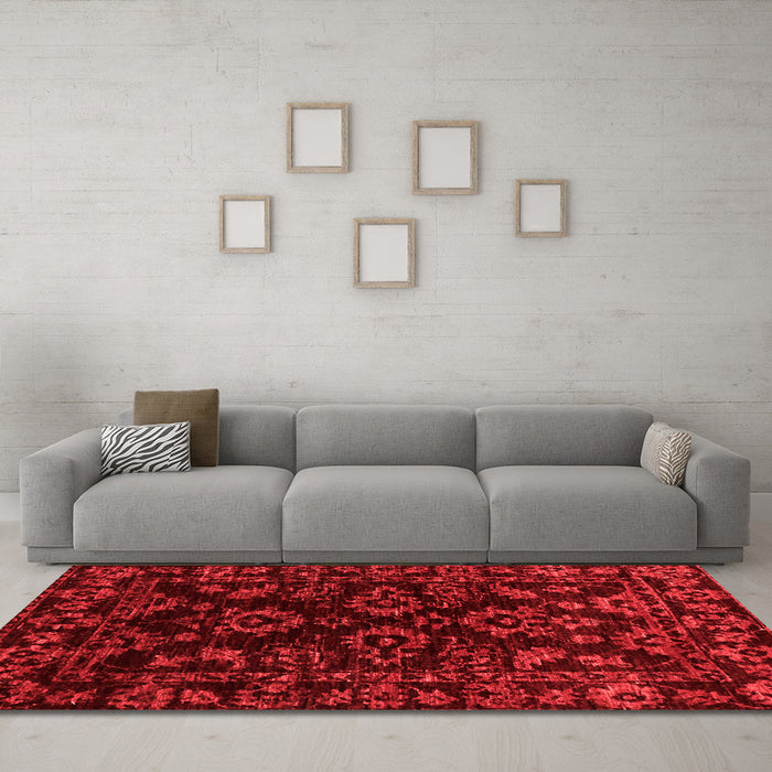 Modern Red Washable Rugs
