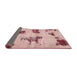 Sideview of Abstract Deep Rose Pink Modern Rug, abs749