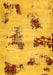 Abstract Yellow Modern Rug, abs749yw