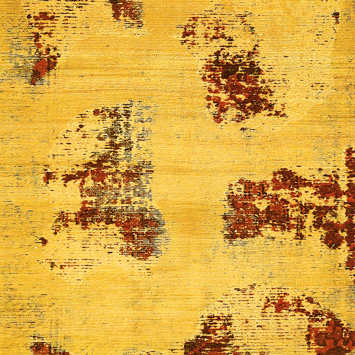 Machine Washable Abstract Yellow Modern Rug, wshabs749yw